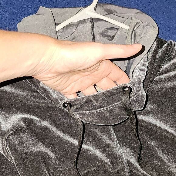 Prismsport cowlneck pullover velour sweater grey/black size large - Picture 2 of 12